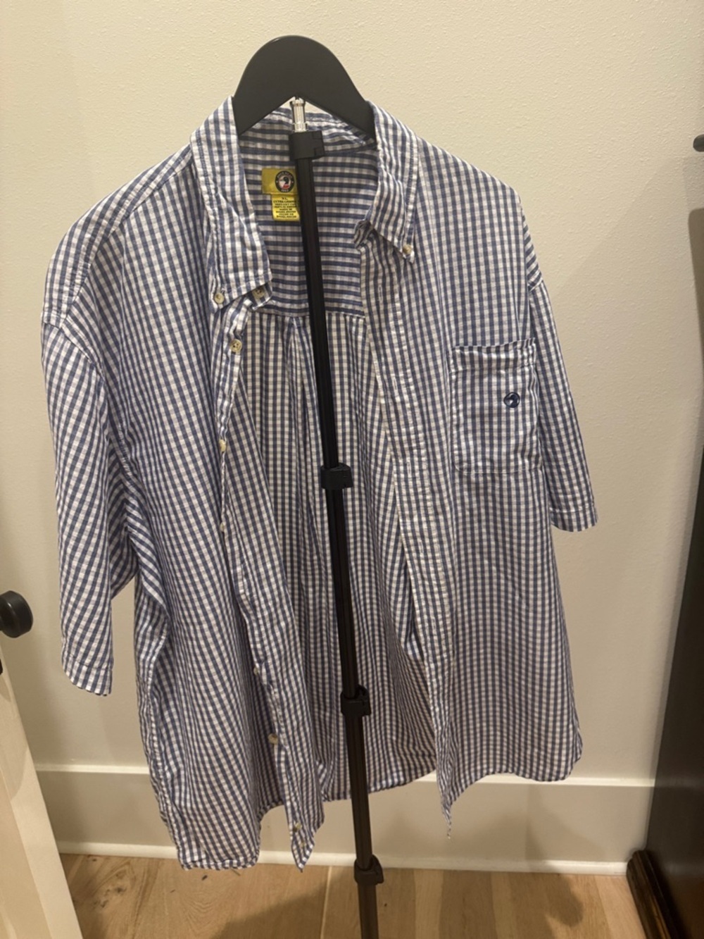 Duck Head Blue & White Gingham Short-Sleeve Button-Down Shirt